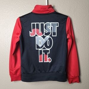 Nike Boys Lightweight Colorblocked Red Black Zip Up Jacket-Size 3T